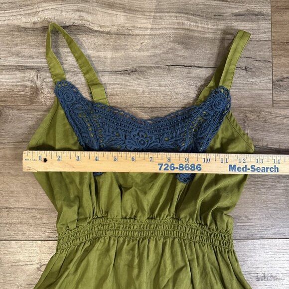 Matilda Jane Dress Womens Large Green Crochet Good Hart Summer Asymmetric XS - Picture 5 of 6